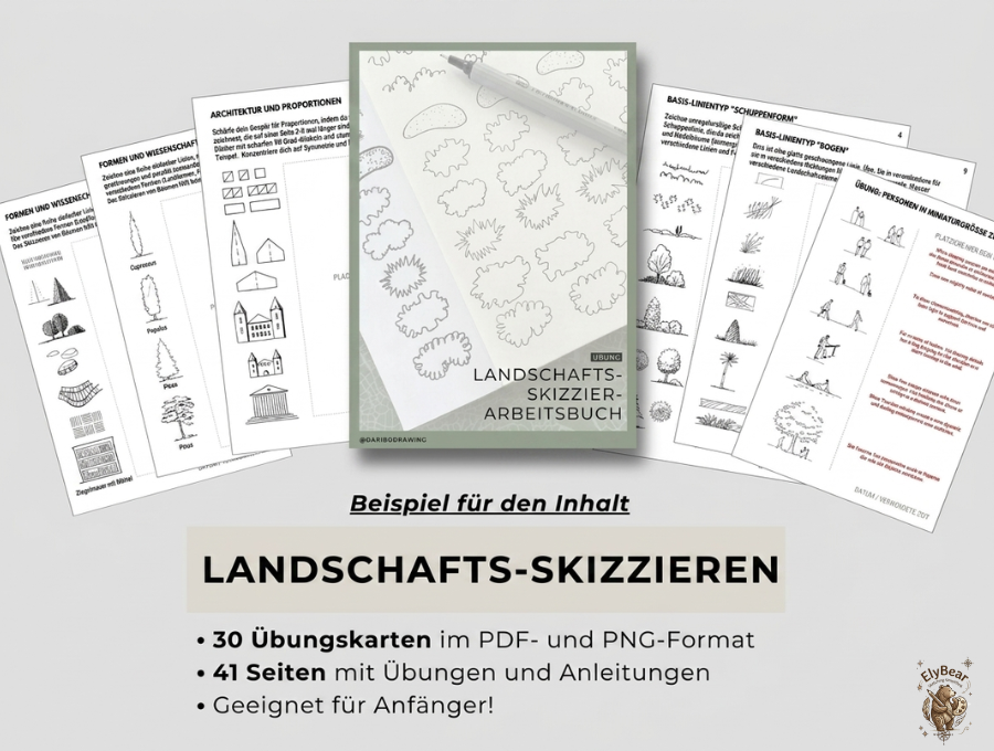 30-Tage-Übungspaket für Landschaftszeichnen