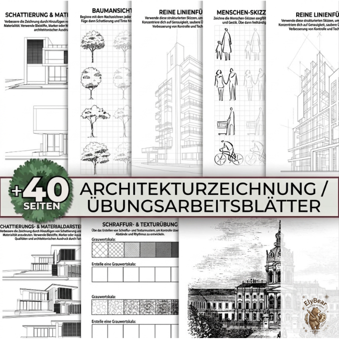 Übungsblätter für Architekturzeichnen