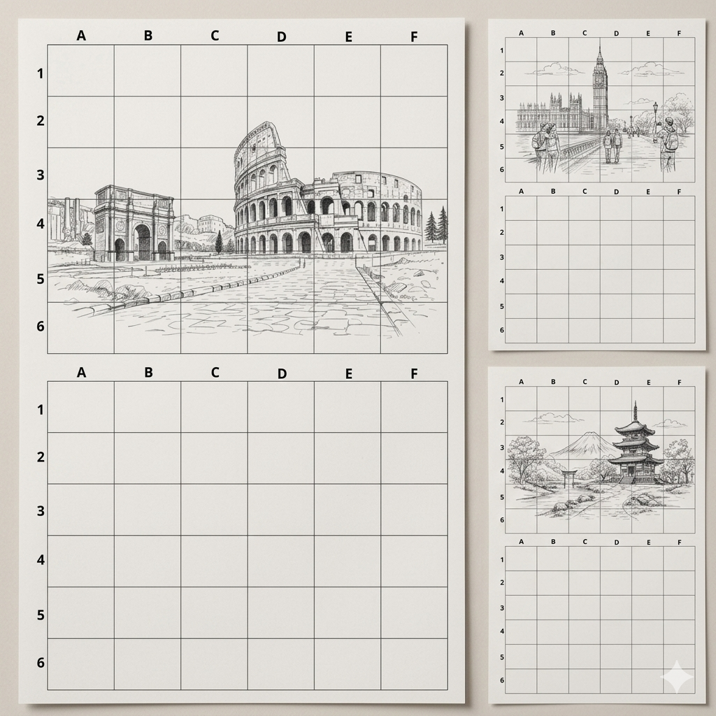 Zeichnen berühmter Monumente – Workbook