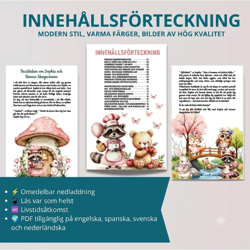 e-bok med hälsosamma recept för barn