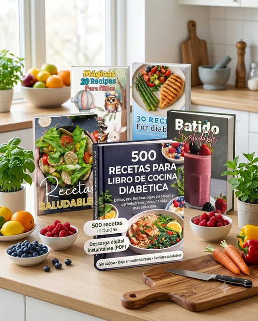 Deliciosas recetas para diabéticos: colección completa de 5 libros electrónicos